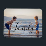 Simple Modern Photo Template Custom Family Name Magnet<br><div class="desc">Simple Modern Photo Template Custom Family Name Magnets features your favourite photo with your personalized family name. Makes a fantastic gift for Christmas,  birthday,  anniversary,  Mother's Day,  Father's Day,  Grandparents Day and more. Personalize by editing the text in the text box provided. Designed by ©Evco Studio www.zazzle.com/store/evcostudio</div>