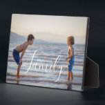 Simple Modern Photo Template Custom Family Name Plaque<br><div class="desc">Simple Modern Photo Template Custom Family Name Plaque features your favourite photo with your personalized family name. Makes a fantastic gift for Christmas,  birthday,  anniversary,  Mother's Day,  Father's Day,  Grandparents Day and more. Personalize by editing the text in the text box provided. Designed by ©Evco Studio www.zazzle.com/store/evcostudio</div>
