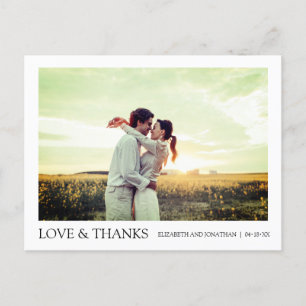 Simple Modern Photo Thank You Wedding Card