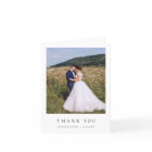 Simple Modern Photo Wedding Folded Thank You Card
