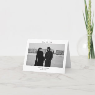 Simple Modern Photo Wedding Folded Thank You Card