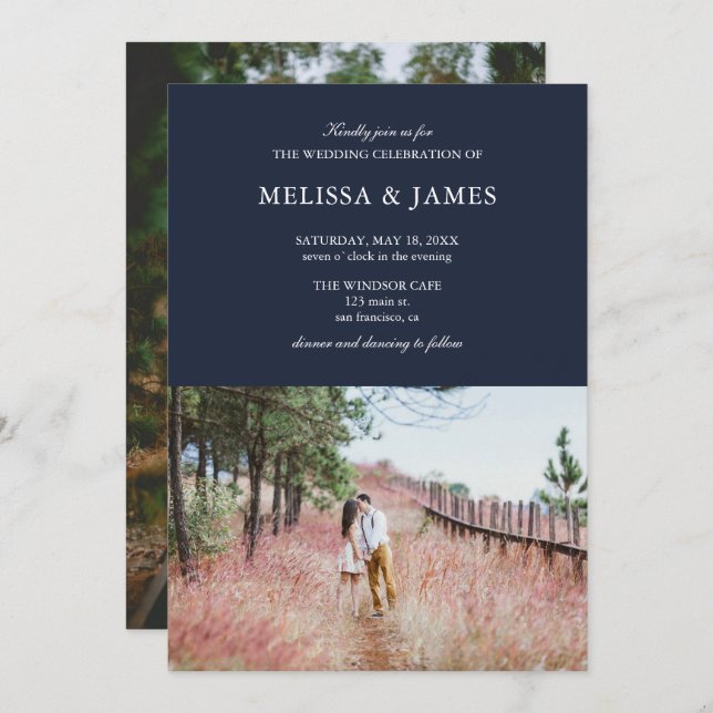 Simple Modern Photo Wedding Invitation (Front/Back)