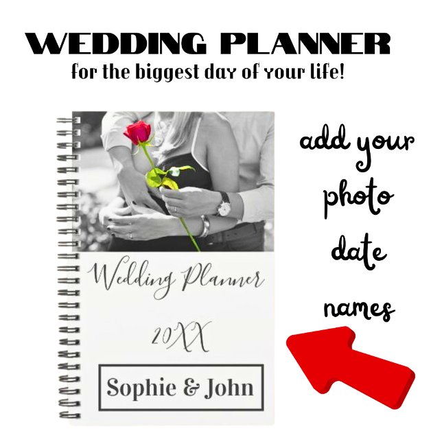 Simple Modern Photo Wedding Planner (You can change the font styles and colors.)