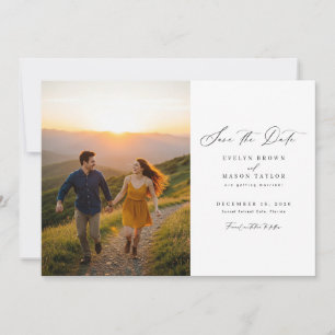 Simple Modern Photo Wedding QR Code Save The Date