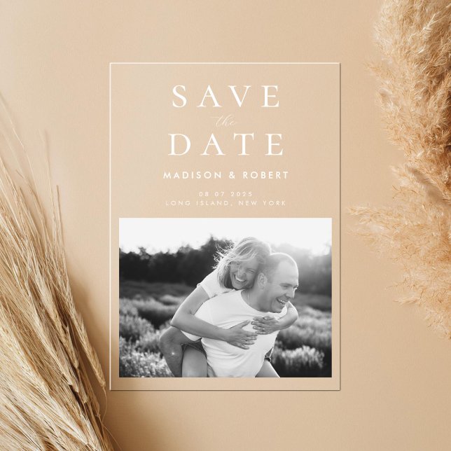 Simple Modern Photo Wedding Save The Date Acrylic Invitations (Creator Uploaded)