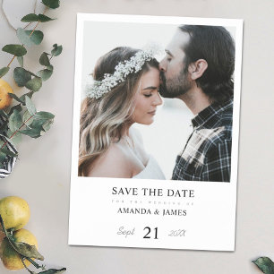 Simple Modern Photo Wedding Save the Date Magnet