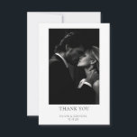 Simple Modern Photo Wedding Thank You Card<br><div class="desc">Simple Modern Photo Wedding Thank You Card with your favourite photo and modern typography for a minimalist feel. Thank you card offers a thank you message which you may use or edit text to create your own special message. * Please note that our photo is black and white. Your colour...</div>