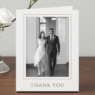 Simple Modern Photo Wedding Thank You Card