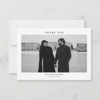 Simple Modern Photo Wedding Thank You Card