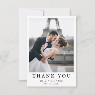 Simple Modern Photo Wedding Thank You Card W Note