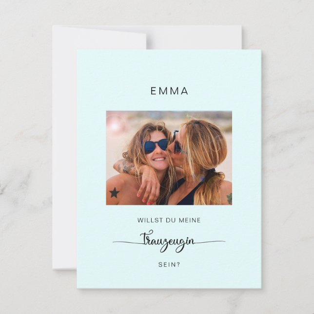 Simple Modern  Photo "Willst du meine Trauzeugin"  (Front)