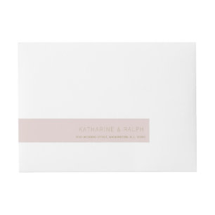 Simple Modern Pink Beige Monogram Wraparound Label
