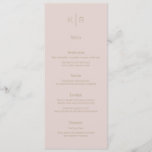 Simple Modern Pink Beige Wedding Menu Card<br><div class="desc">This simple,  minimalistic,  and modern wedding menu card features modern letterings in gold with blush pink / pink beige background. You can find matching products at my store.</div>