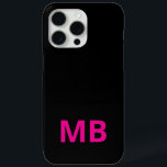 Simple Modern Pink Black Initial Monogram iPhone 15 Pro Max Case<br><div class="desc">Simple Modern Initial Monogram Phone Case. Create your own personalized iPhone Case with custom initial name.</div>
