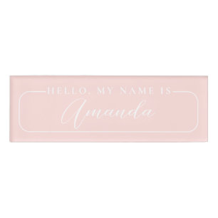 Simple Modern pink elegant Wedding Blank Name Tag