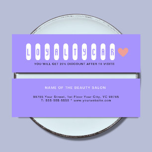 Simple Modern Pink Heart & Pastel Blue Reward Loyalty Card