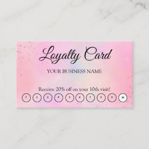 Simple Modern Pink Loyalty QR Code Business Card