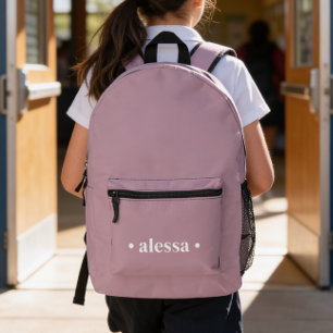 Simple Modern Pink Personalized Girl Backpack