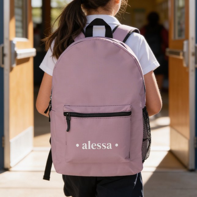 Simple Modern Pink Personalized Girl Backpack (Creator Uploaded)