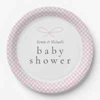 Simple Modern Pink Plaid Bow