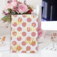Simple Modern Pink Polka Dots Hello