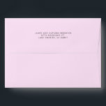 Simple Modern Pink Return Address Envelope<br><div class="desc">This modern return address label envelope is easy to customize to include your address on the flap</div>