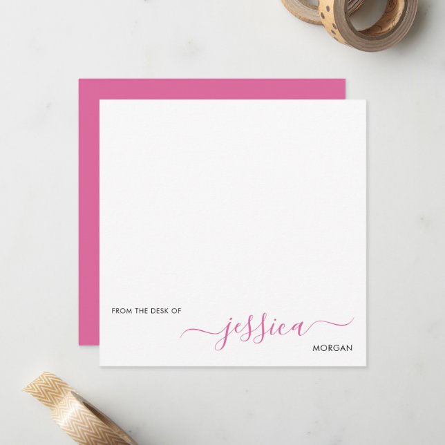 Simple modern pink script card (Front/Back In Situ)
