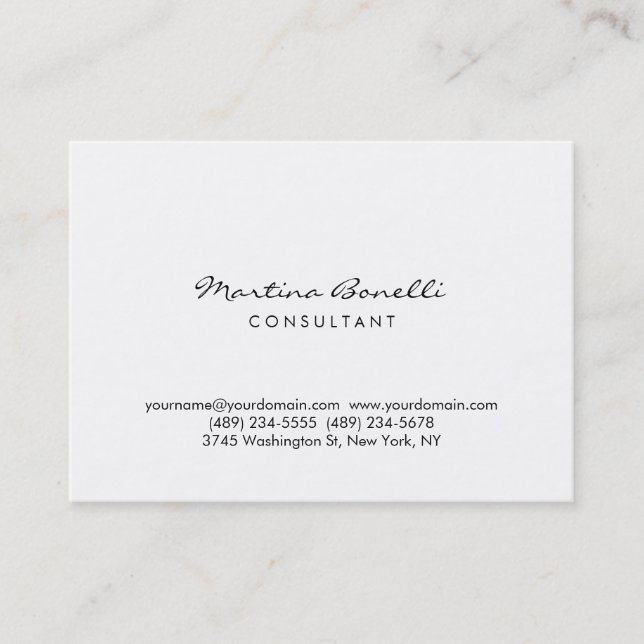 Simple Modern Plain Minimalist Business Card (Front)