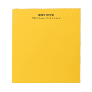 Simple Modern Plain Professional Amber Yellow Notepad