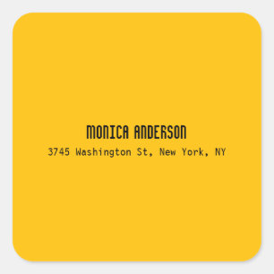 Simple Modern Plain Professional Amber Yellow Square Sticker