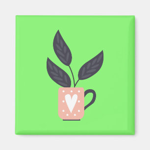 Simple modern plant pastel magnet