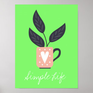 Simple modern plant pastel poster