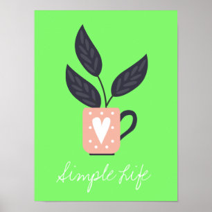 Simple modern plant pastel poster