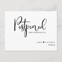 Simple, Modern, Postponement Wedding Announcement