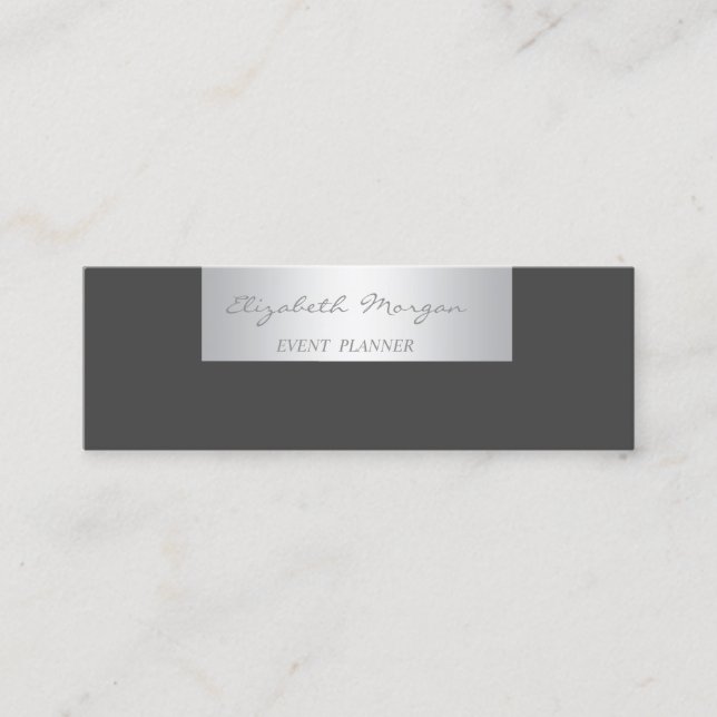 Simple Modern Professional Black Mini Business Card (Front)