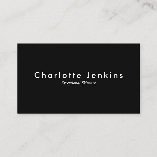 Simple Modern Professional Black White Business Card (Front)