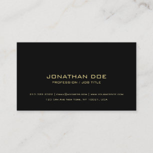 Simple Modern Professional Elegant Black Classy Business Card