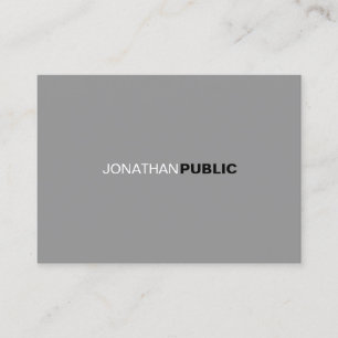 Simple Modern Professional Elegant Grey White Business Card