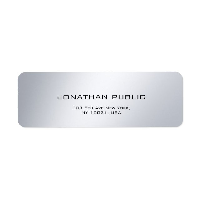 Simple Modern Professional Elegant Silver Address (Front)