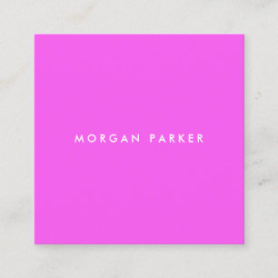Simple Modern Professional Hot Pink Square Business Card