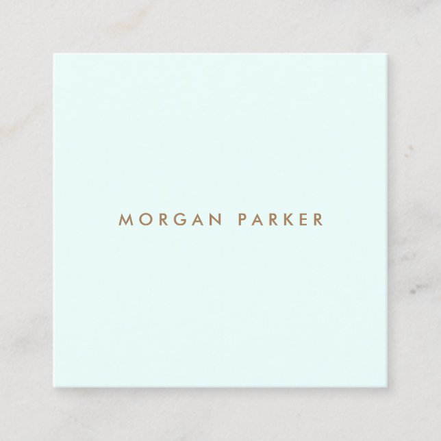 Simple Modern Professional Light Blue  Square Square Business Card (Front)