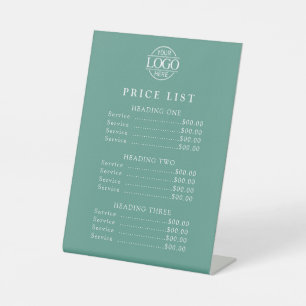 Simple Modern Professional Logo Menu Price List Pedestal Sign