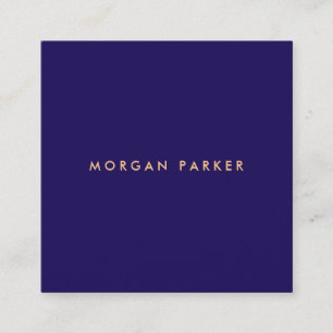 Simple Modern Professional Navy Blue Square Square Business Card