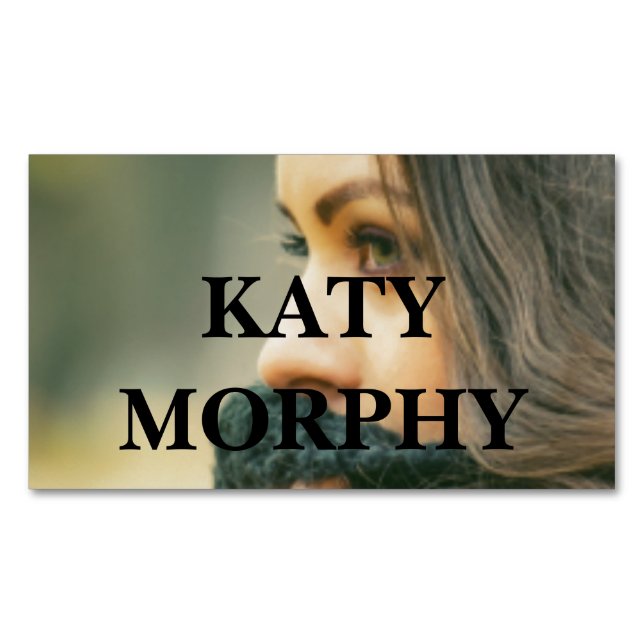 simple modern professional photo calligraphy squar 	Magnetic business card (Front)