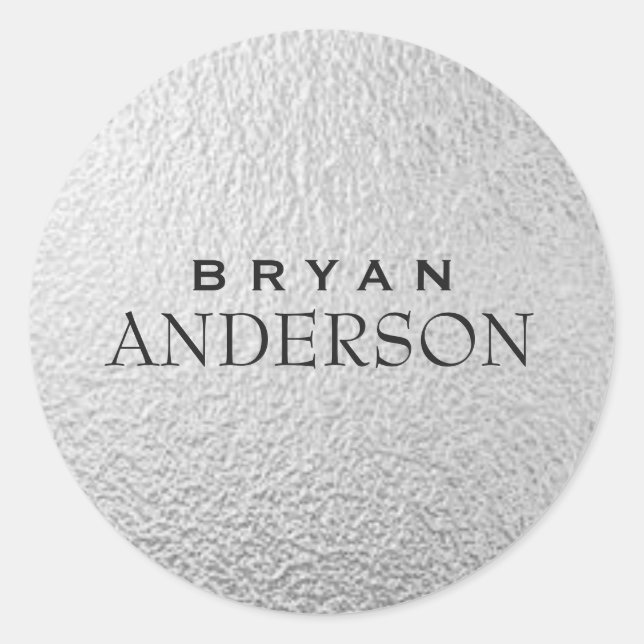 Simple & Modern  Professional Silver Foil Sticker (Front)