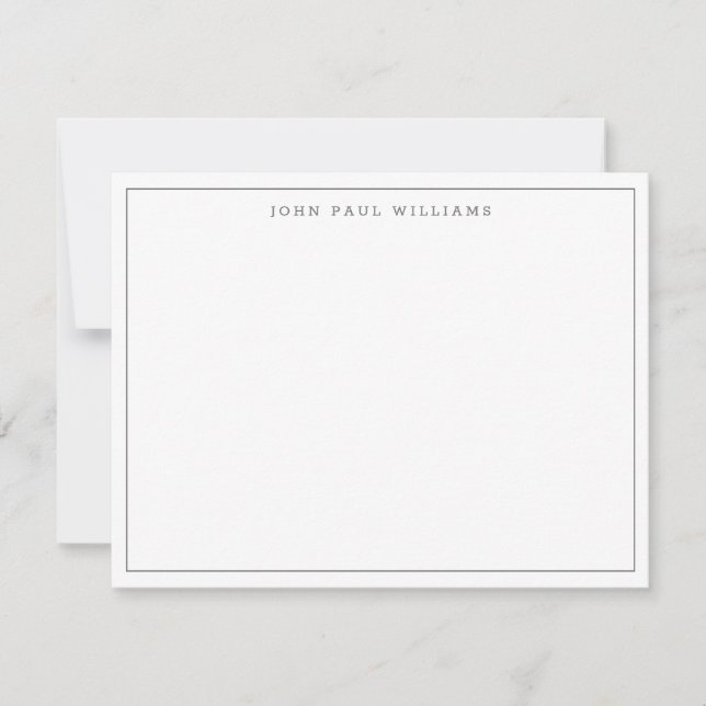 Simple Modern Professional Thin Silver Grey Border Card (Front)