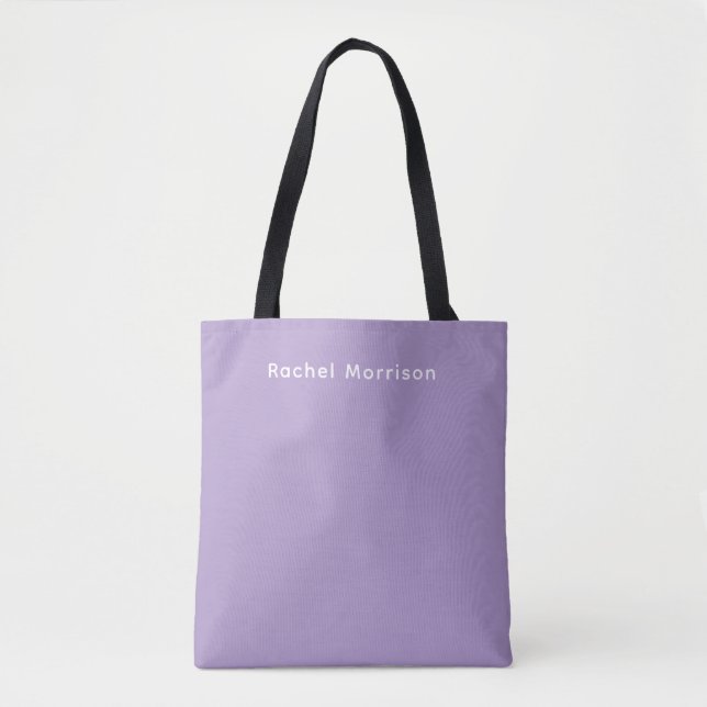 Simple Modern Purple Personalized  Tote Bag (Front)
