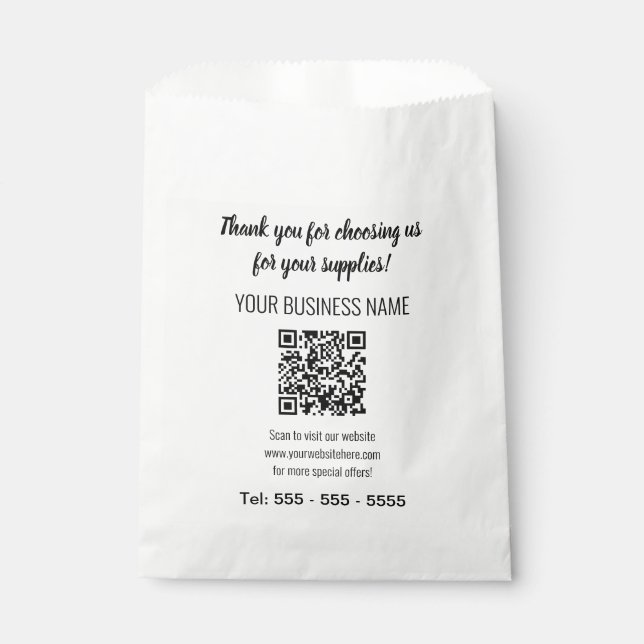 Simple Modern QR Code Favour Bags (Front)
