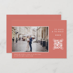 Simple Modern QR Code Letter to Bride Photo Thank You Card
