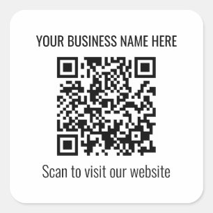 Simple Modern QR Code Square Sticker